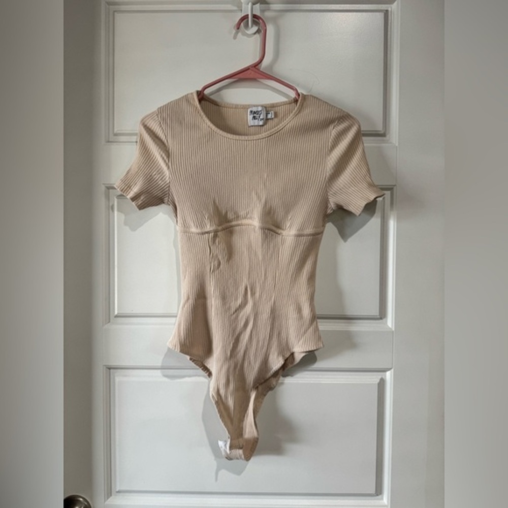 Princess Polly Beige Ribbed Bodysuit